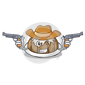 Cowboy bundt cake character cartoon