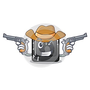Cowboy button f12 on a keyboard mascot photo