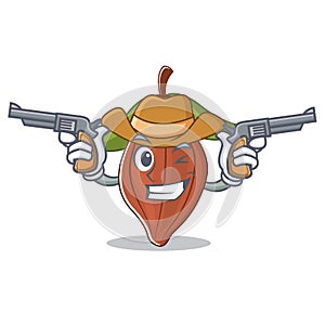 Cowboy cacao bean character cartoon