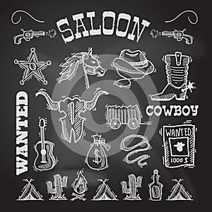 Cowboy chalkboard set