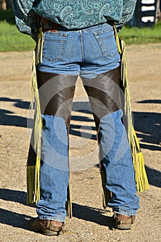 Cowboy in chaps and boots