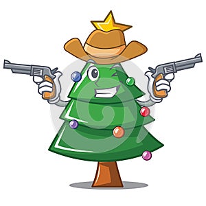 Cowboy Christmas tree character cartoon