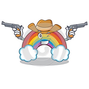 Cowboy colorful rainbow character cartoon