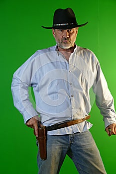 Cowboy with Colt on hip,drawing