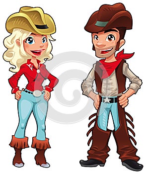 Cowboy and cowgirl. photo