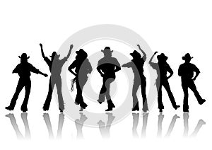 Cowboy dance silhouette