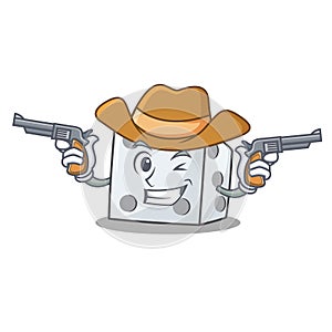 Cowboy dice character cartoon style