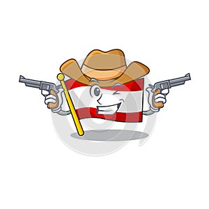Cowboy flag austria isolated with the mascot