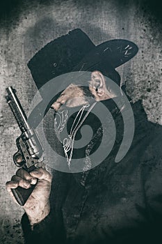 Cowboy Gunslinger Thoughtful Western Pistol Face Mask