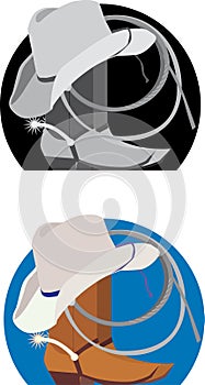 Cowboy hat and boots design