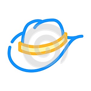 cowboy hat color icon vector illustration
