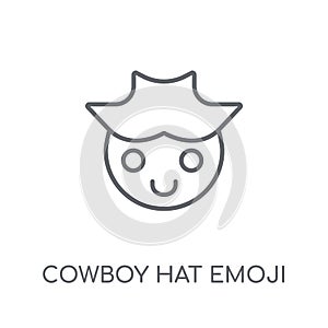 Vaquero un sombrero lineal icono. describir vaquero un sombrero 