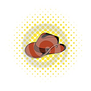 Cowboy hat icon in comics style