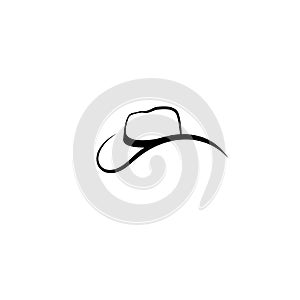 Cowboy hat icon, Retro Hat, Emblem design on white background