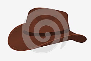 Cowboy Hat Icon. Vector Isolated Object. Side View