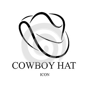 cowboy hat logo icon vector design template