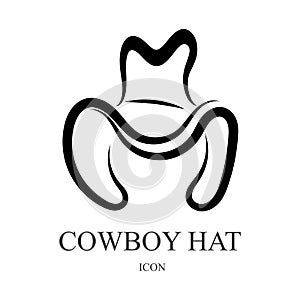 cowboy hat logo icon vector design template