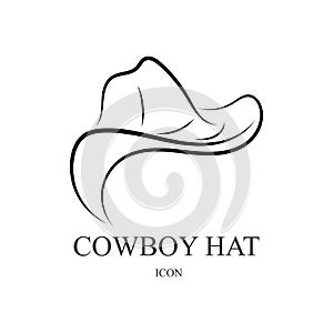 cowboy hat logo icon vector design template