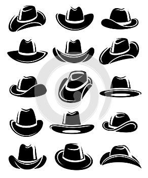 Cowboy hat set. Vector photo