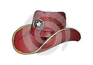 Cowboy hat. Sketchy style.