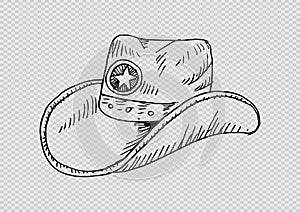 Cowboy hat. Sketchy style. photo
