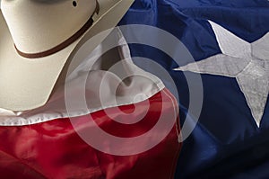 Cowboy hat and Texas flag