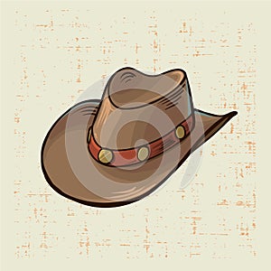 Cowboy hat vintage style on grunge backgroundvector illustration