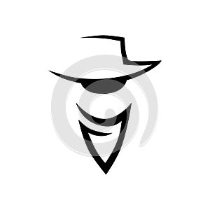 Cowboy head logo on white