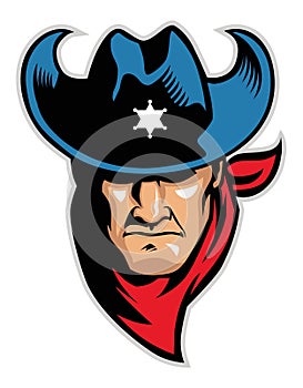 Cowboy head mascot