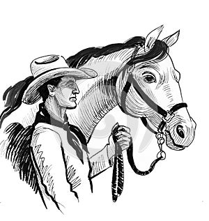 Cowboy and horse