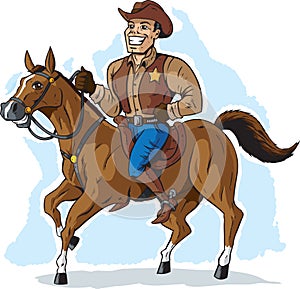 Cowboy on Horse photo
