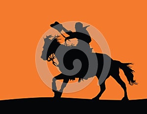 Cowboy on a Horse Silhouette