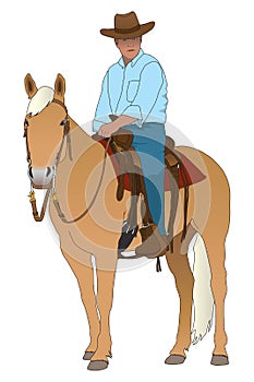 Cowboy on Horseback photo
