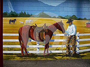 Cowboy Horses Ranch, Wall Mural photo