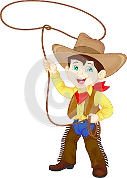 Cowboy kid twirling a lasso