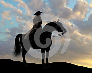 Cowboy Klaus Silhouette with Cloudscape