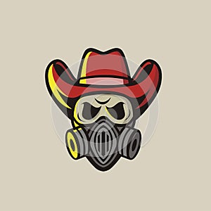 Cowboy logo wearing a mask