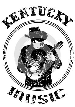 Cowboy with mandolin four