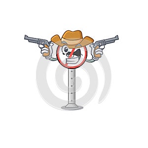 Cowboy no honking isolatede with the cartoon