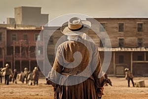 Cowboy old woman wild west. Generate Ai