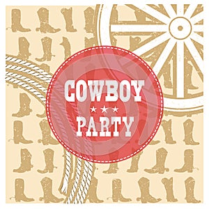 Cowboy party card background