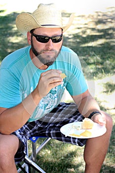 Cowboy at Picnic