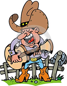 Cowboy playing music