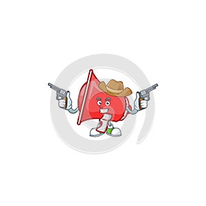 Cowboy red loudspeaker cartoon character with mascot