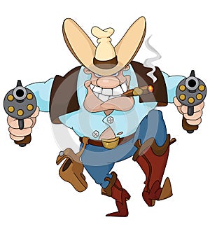 Cowboy with revolvers