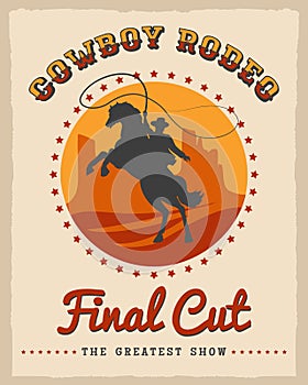 Cowboy rodeo poster