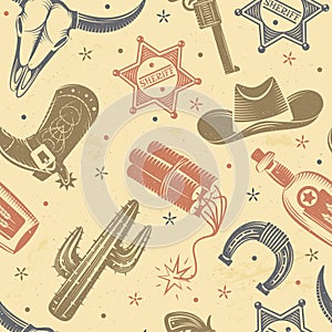 Cowboy Seamless Pattern