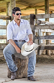 Cowboy seated