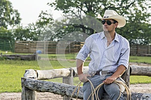 Cowboy seated