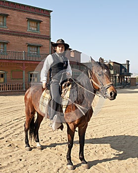 Cowboy Sheriff on horseback